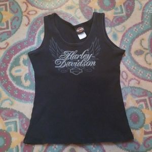 Black Ribbed Harley Davidson Tank